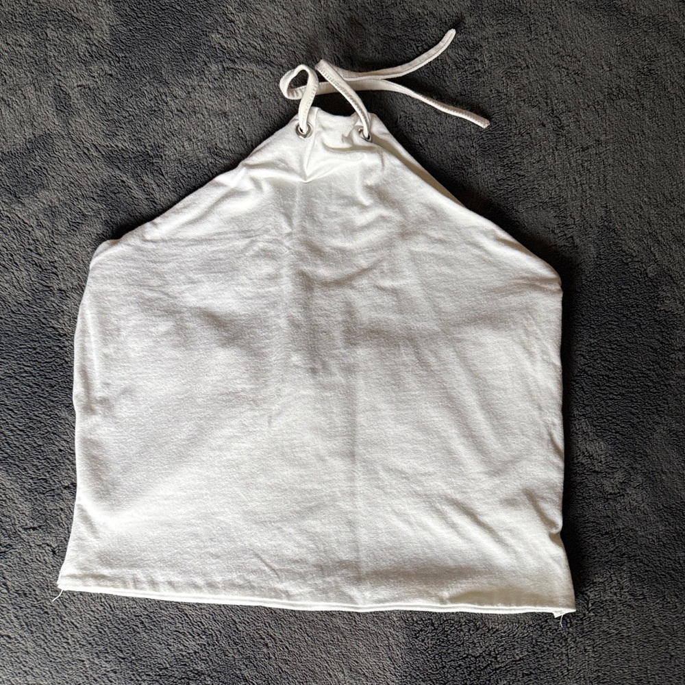 PrettyLittleThing Cream Halter Neck Tank Top